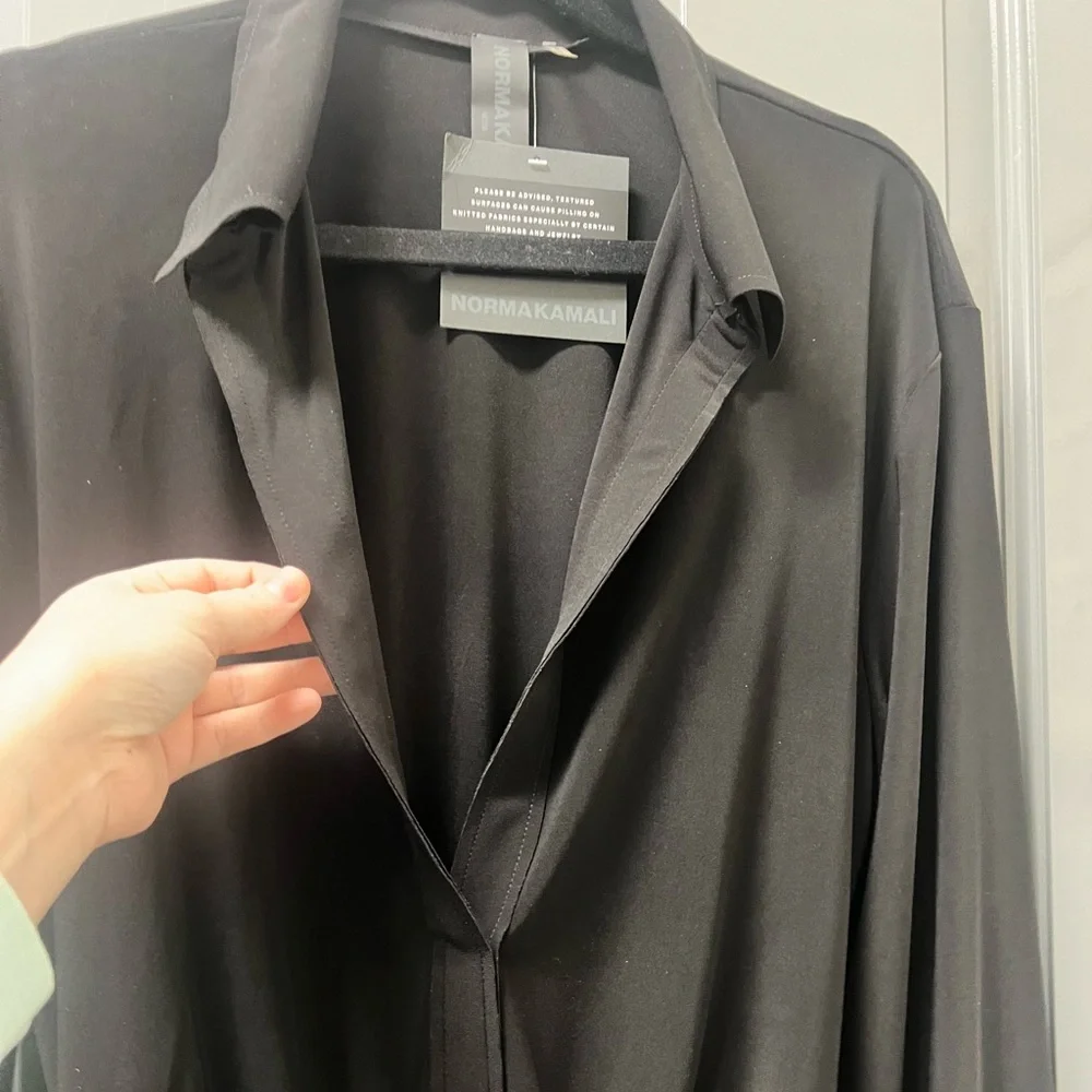 Norma Kamali Boyfriend Shirred Shirt Dress - Picture 9 of 14